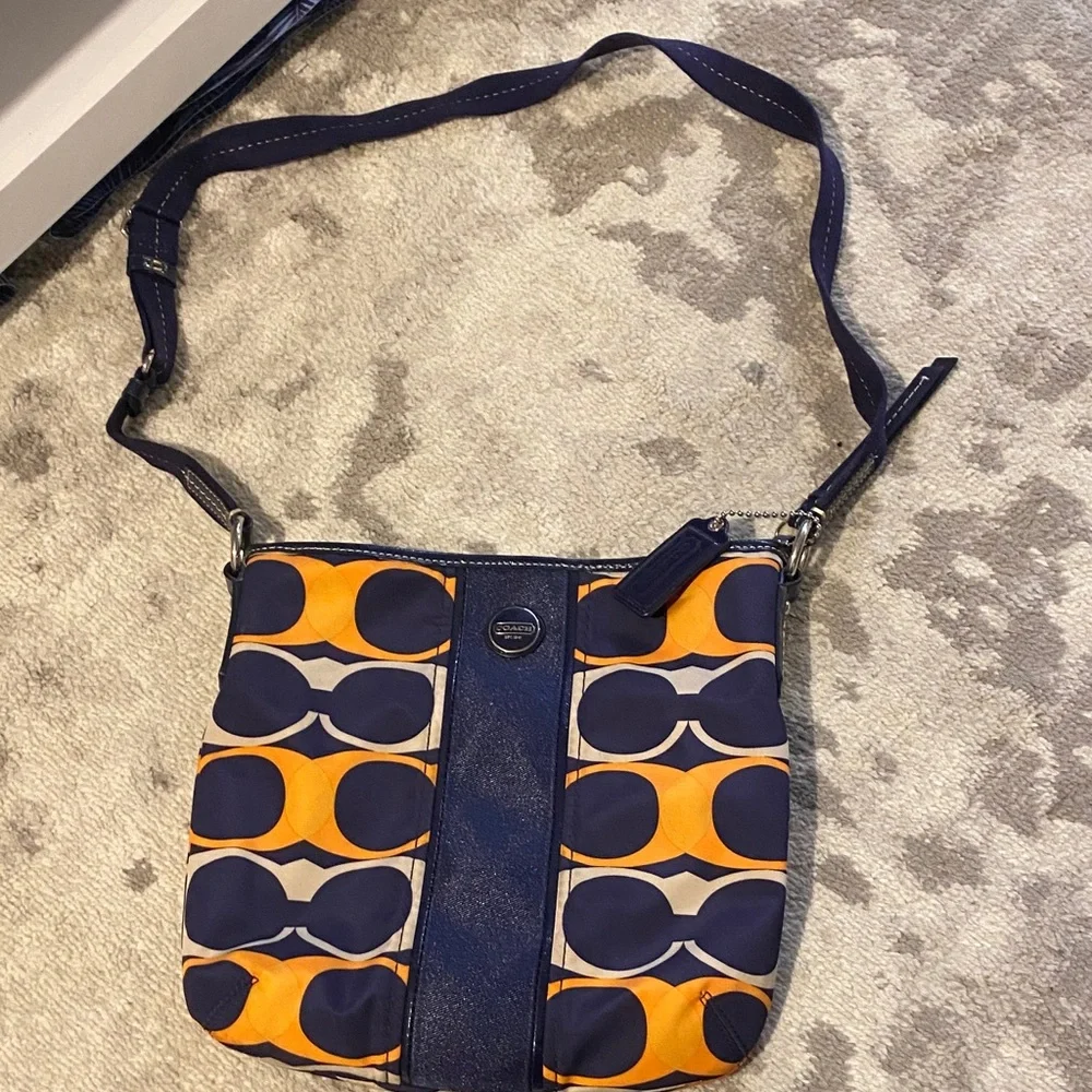 Coach Blue and Orange Crossbody Bag - Picture 1 of 11